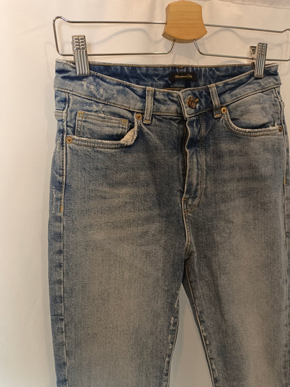 MASSIMO DUTTI. Pantalón pitillo denim T.34