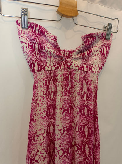 PAULINA KATARINA. Vestido largo animal print rosa T.s