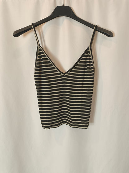 BRANDY MELVILLE.  croptop azul rayas canalé T.S