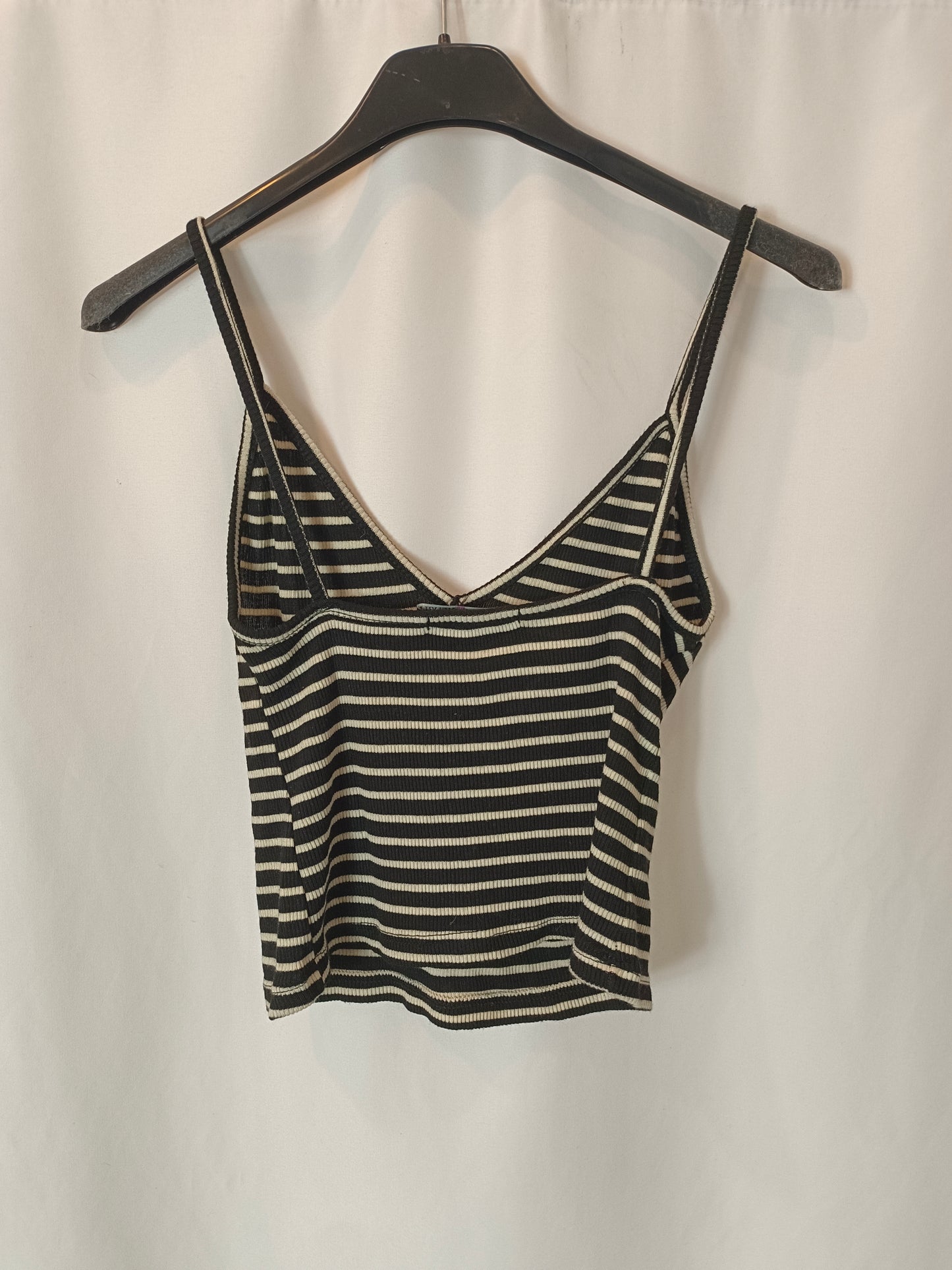 BRANDY MELVILLE.  croptop azul rayas canalé T.S