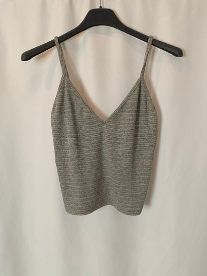 BRANDY MELVILLE.  croptop gris canalé T.S