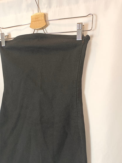 ZARA. Vestido palabra de honor negro T.xs