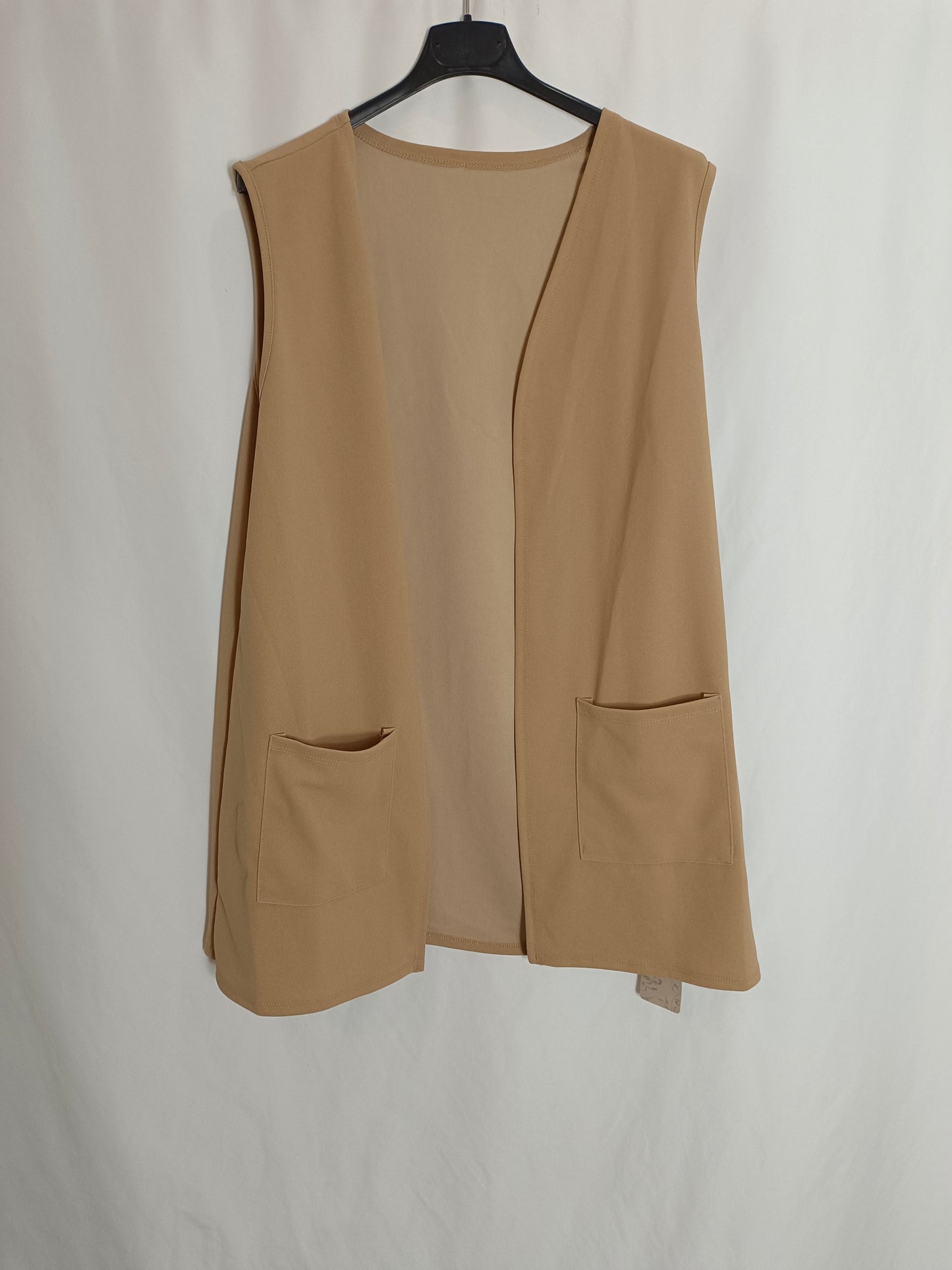 SHEIN. Chaleco camel antelina T.l