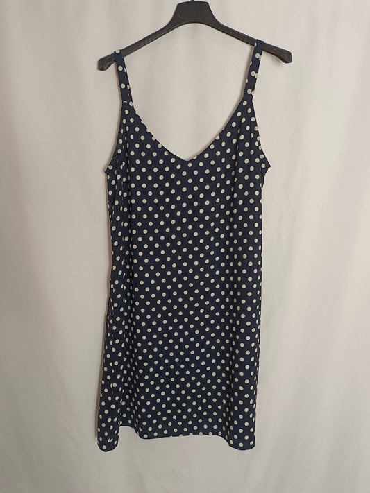 MANGO. Vestido azul lunares T.m