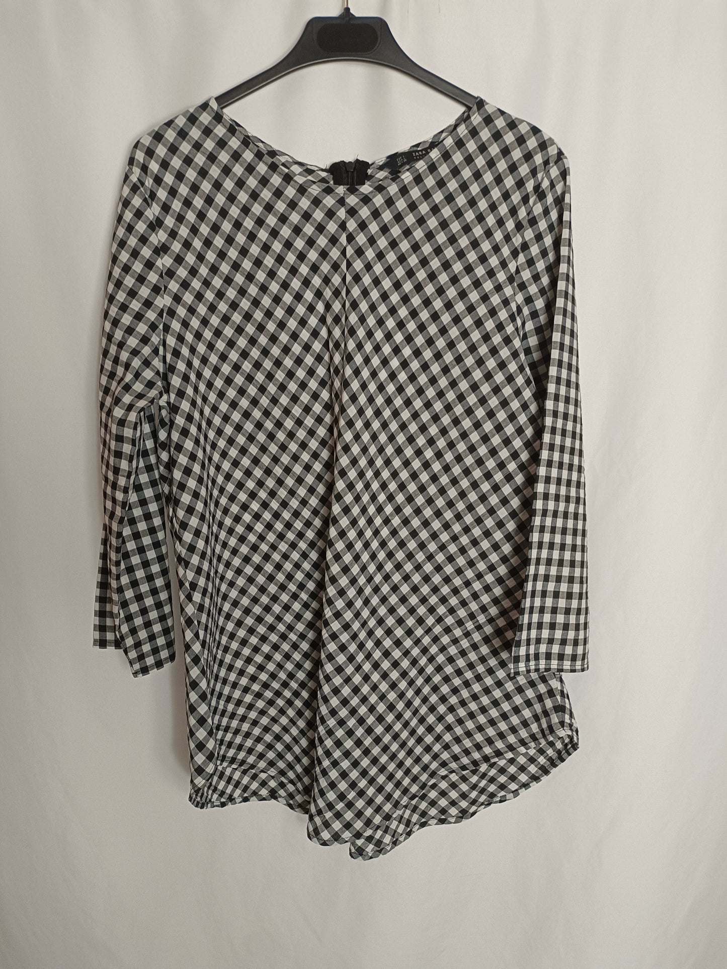 ZARA. Blusa cuadros vichy T.l