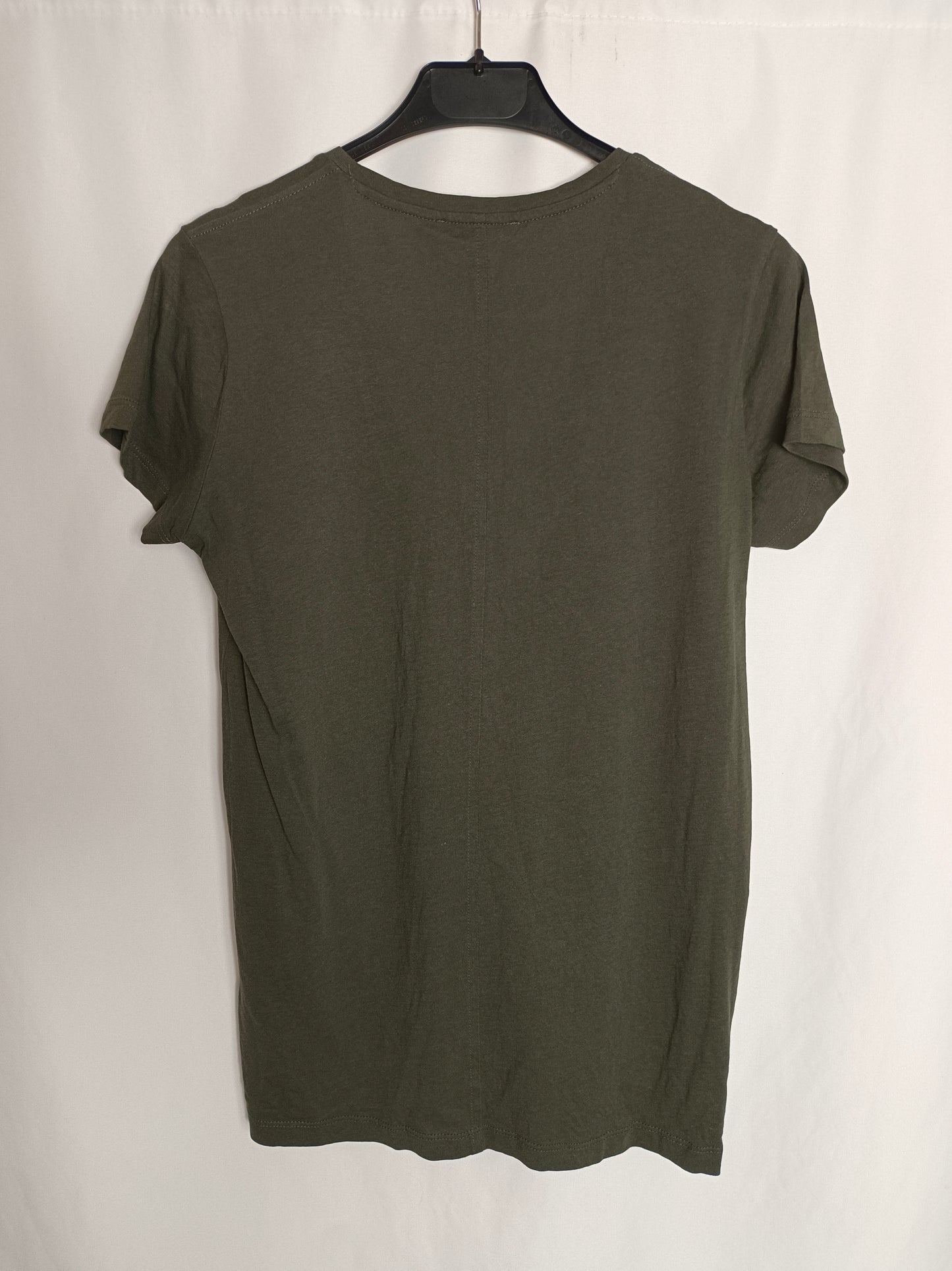 ZARA. Camiseta gris básica T.s