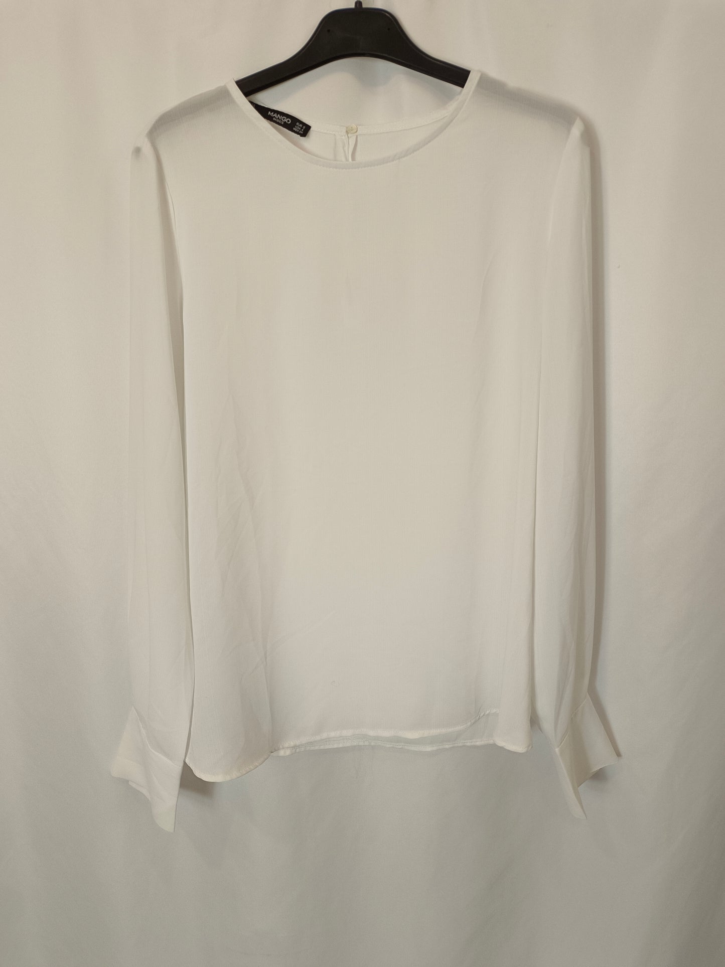 MANGO. Blusa blanca básica T.s