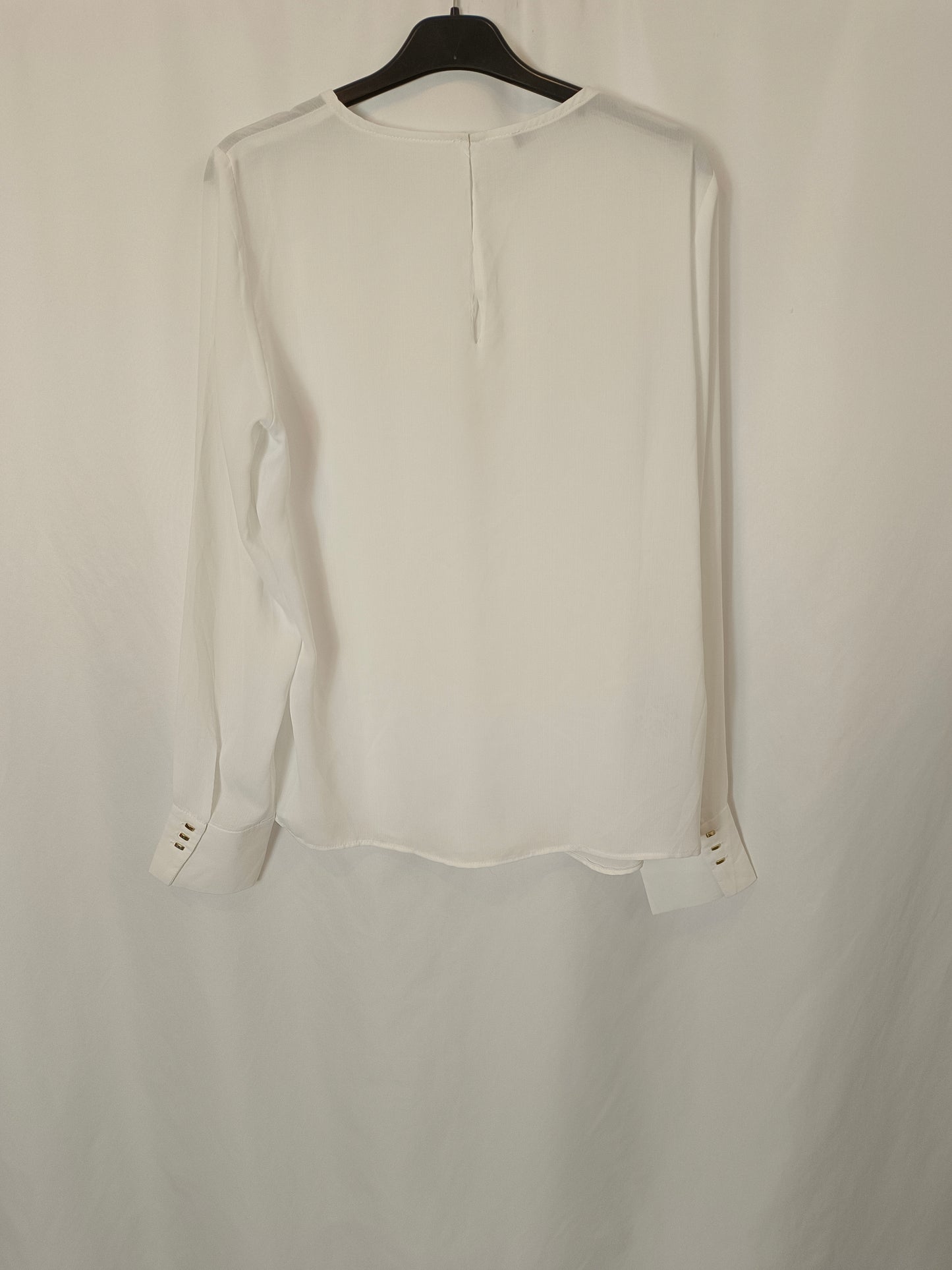 MANGO. Blusa blanca básica T.s