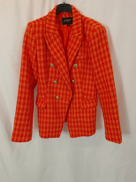 ATTENTIF. Chaqueta tweed naranja T.36