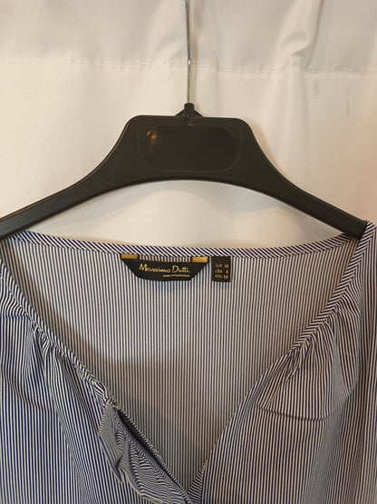 MASSIMO DUTTI. Blusa de rayas azul y blanco T.38