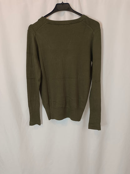 ZARA. Jersey verde botones T.m