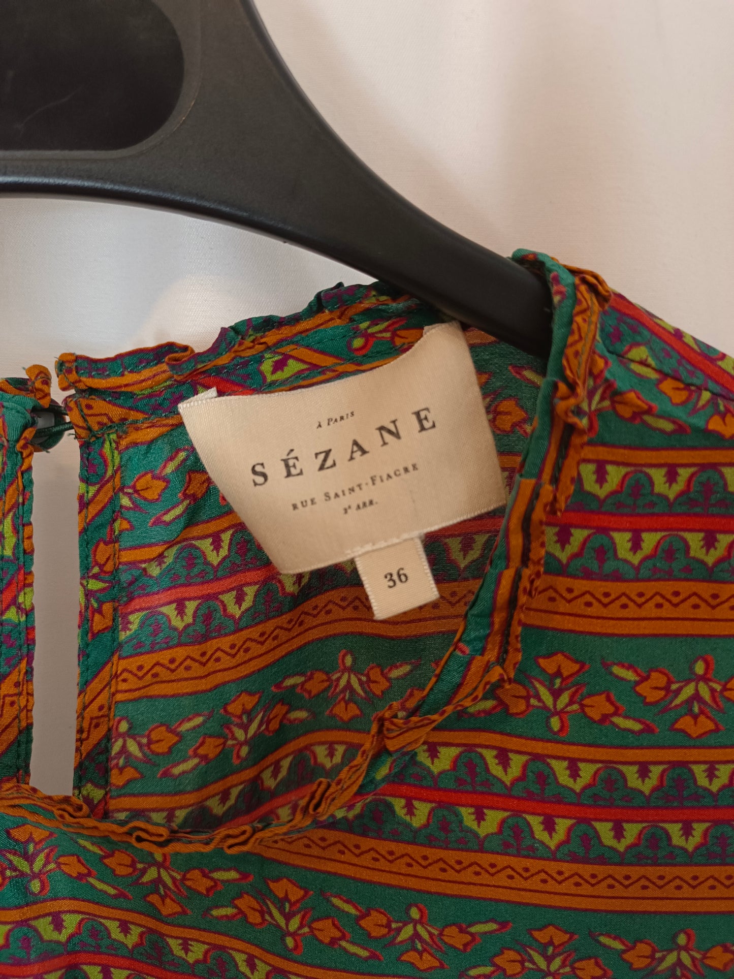 SEZANE. Blusa seda estampada T.36