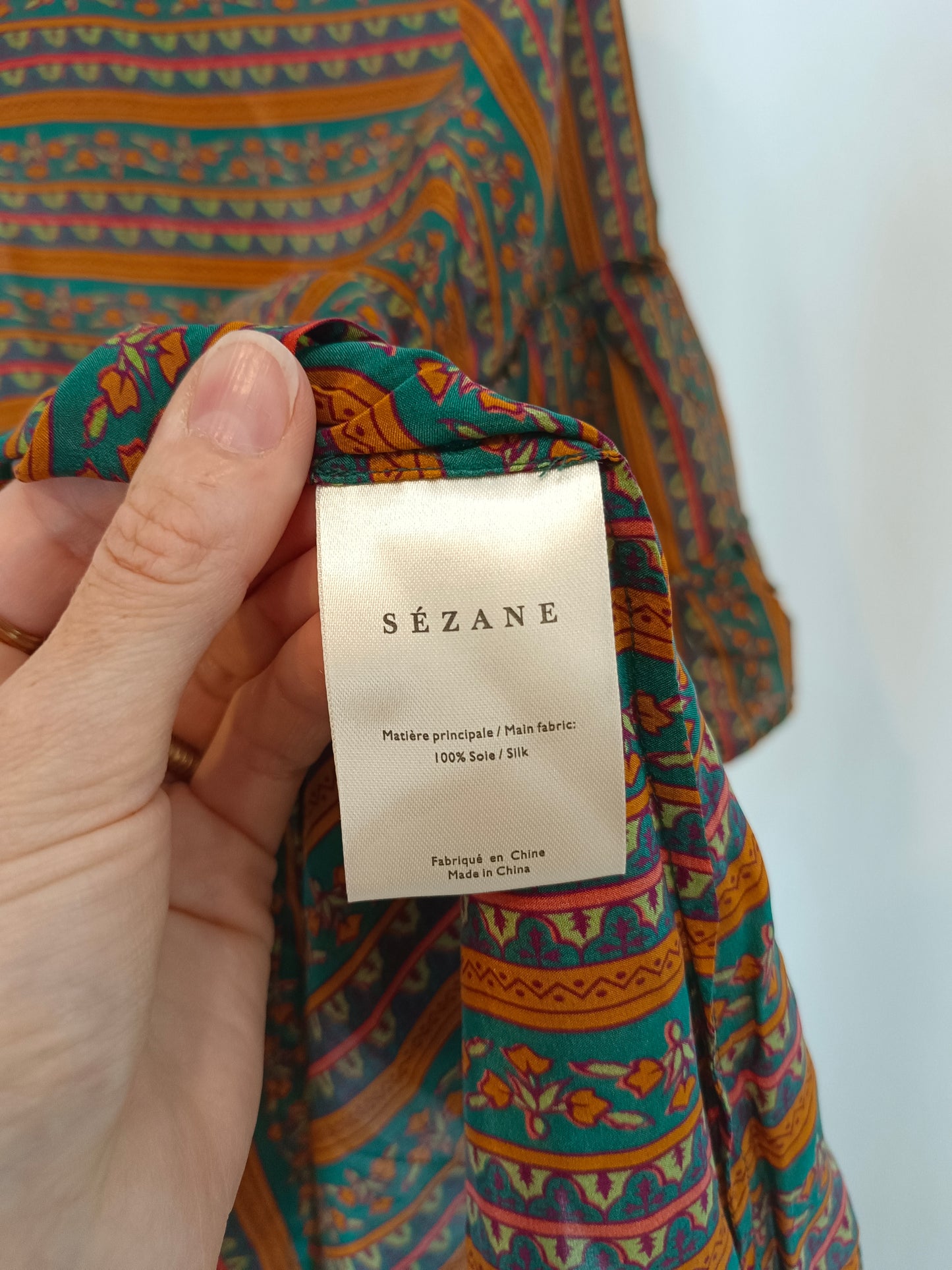 SEZANE. Blusa seda estampada T.36