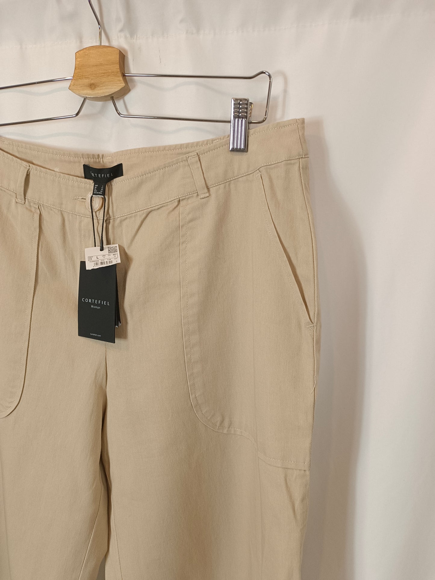 CORTEFIEL. Pantalón ancho beige T.40