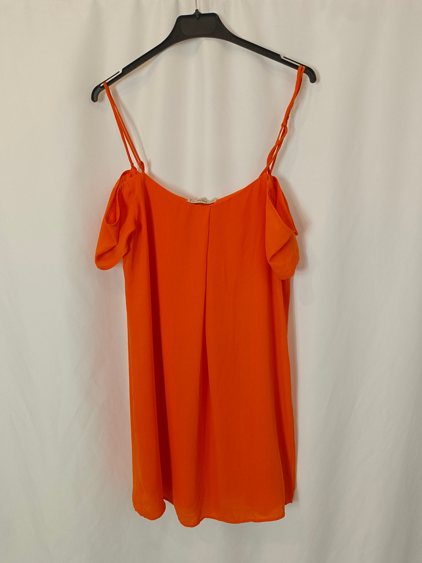 BERSHKA. Vestido corto Naranja T.m