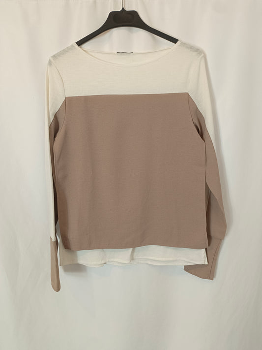 ZARA. top fluido bicolor T.s