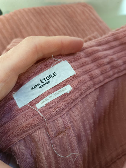 ISABEL MARANT ETOILE. Pantalón rosa pana T.36