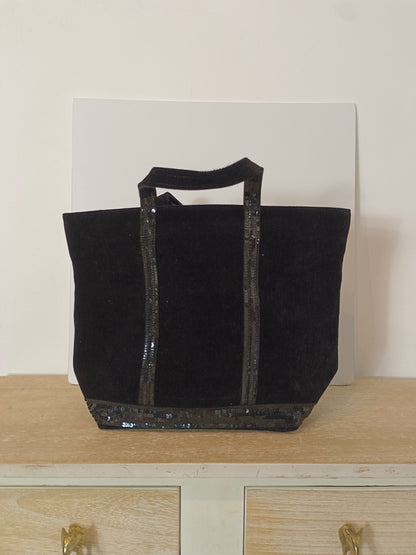 VANESSA BRUNO. Bolso tote negro lentejuelas