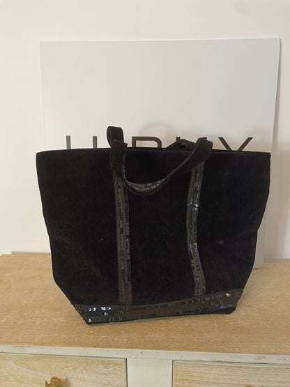 VANESSA BRUNO. Bolso tote negro lentejuelas