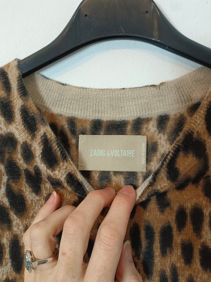 ZADIG&VOLTAIRE. Jersey animal print cuello redondo. T S