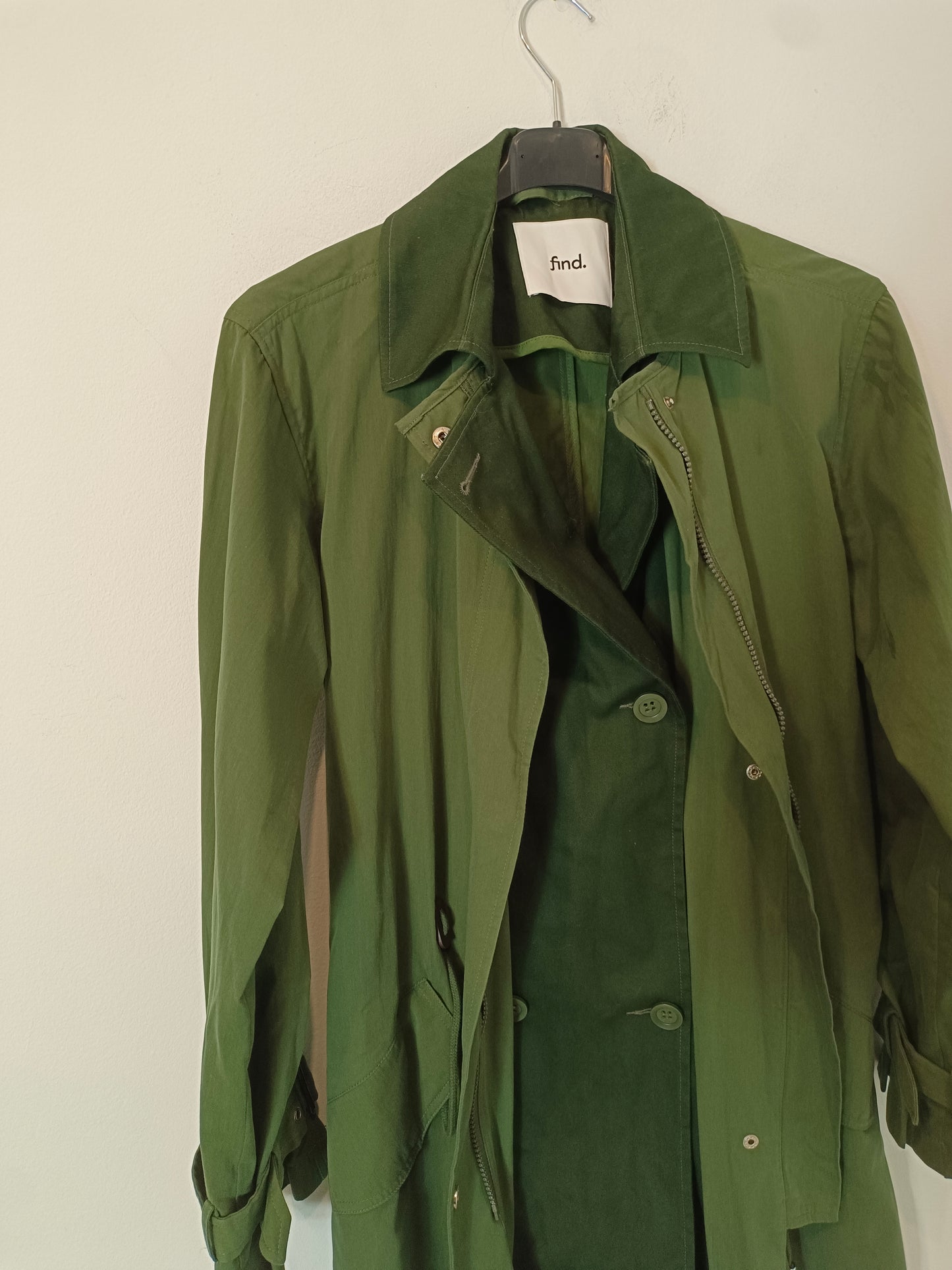 FIND. chaqueta larga verde T.xs