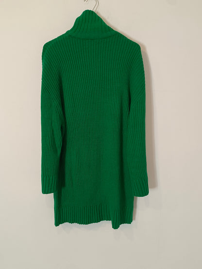 H&M. Jersey canalé verde largo  T.s