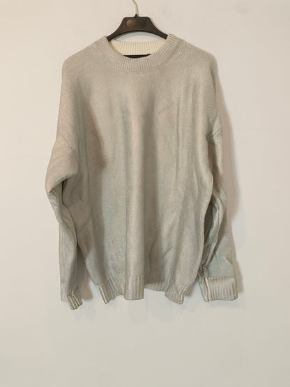 BERSHKA. Jersey gris efecto encerado  T.m