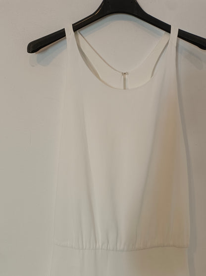 UTERQÜE. Vestido blanco corto tirantes T.L