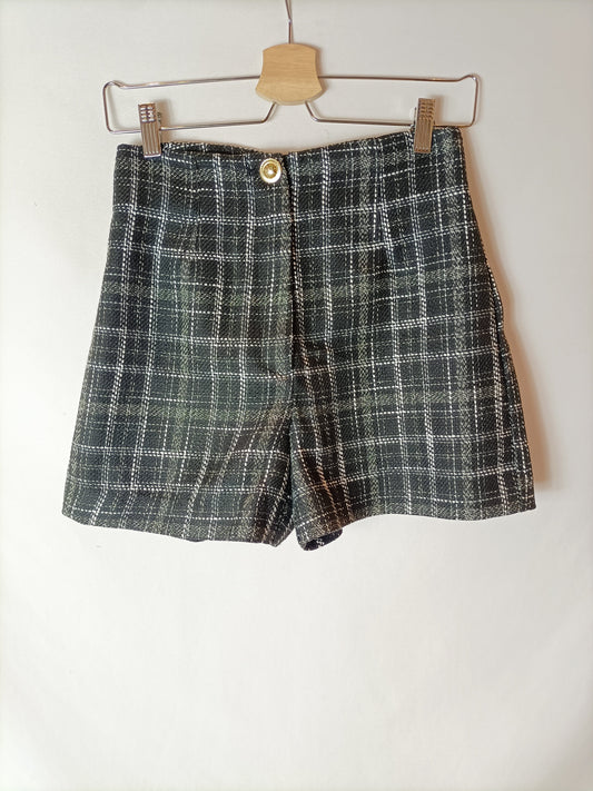 ZARA. Shorts tweed cuadros T.s