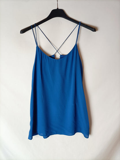 MASSIMO DUTTI. Top azul tirantes. T XS