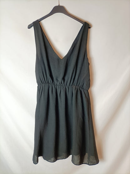 H&M. vestido negro fluido T.40