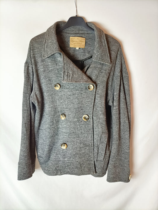 SYSTEMACTION. Chaqueta punto gris T.38 (vintage)