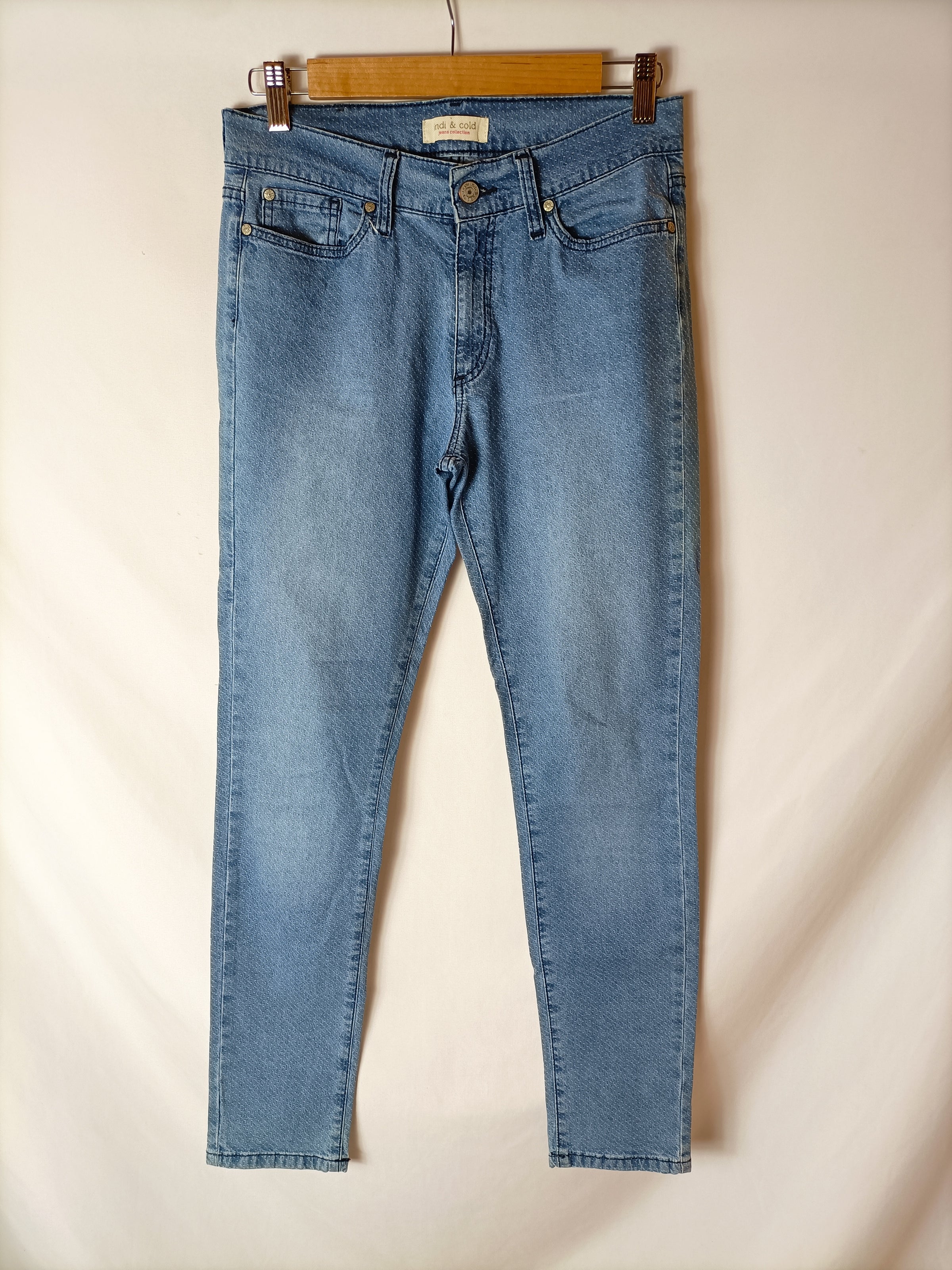 INDI COLD. Pantalones efecto denim lunares. T 38 Hibuy market