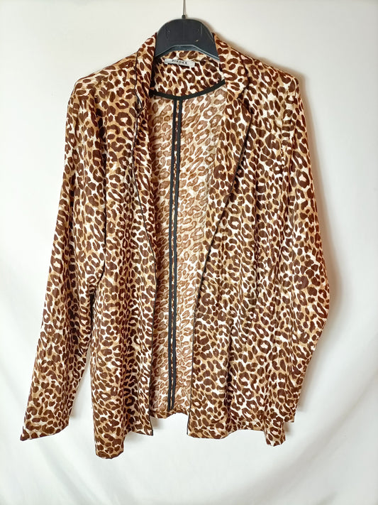 PIECES. Blazer ligera animal print. T XL