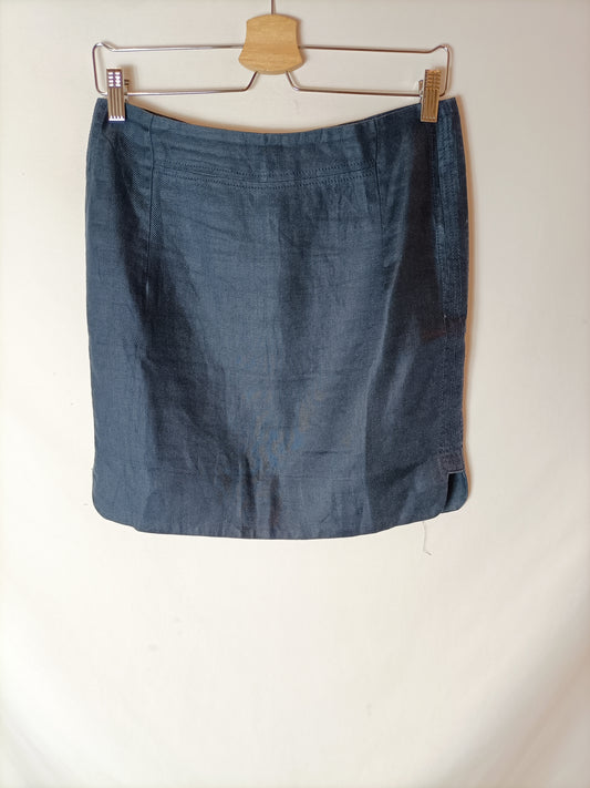 MASSIMO DUTTI. Falda corta azul. T 38