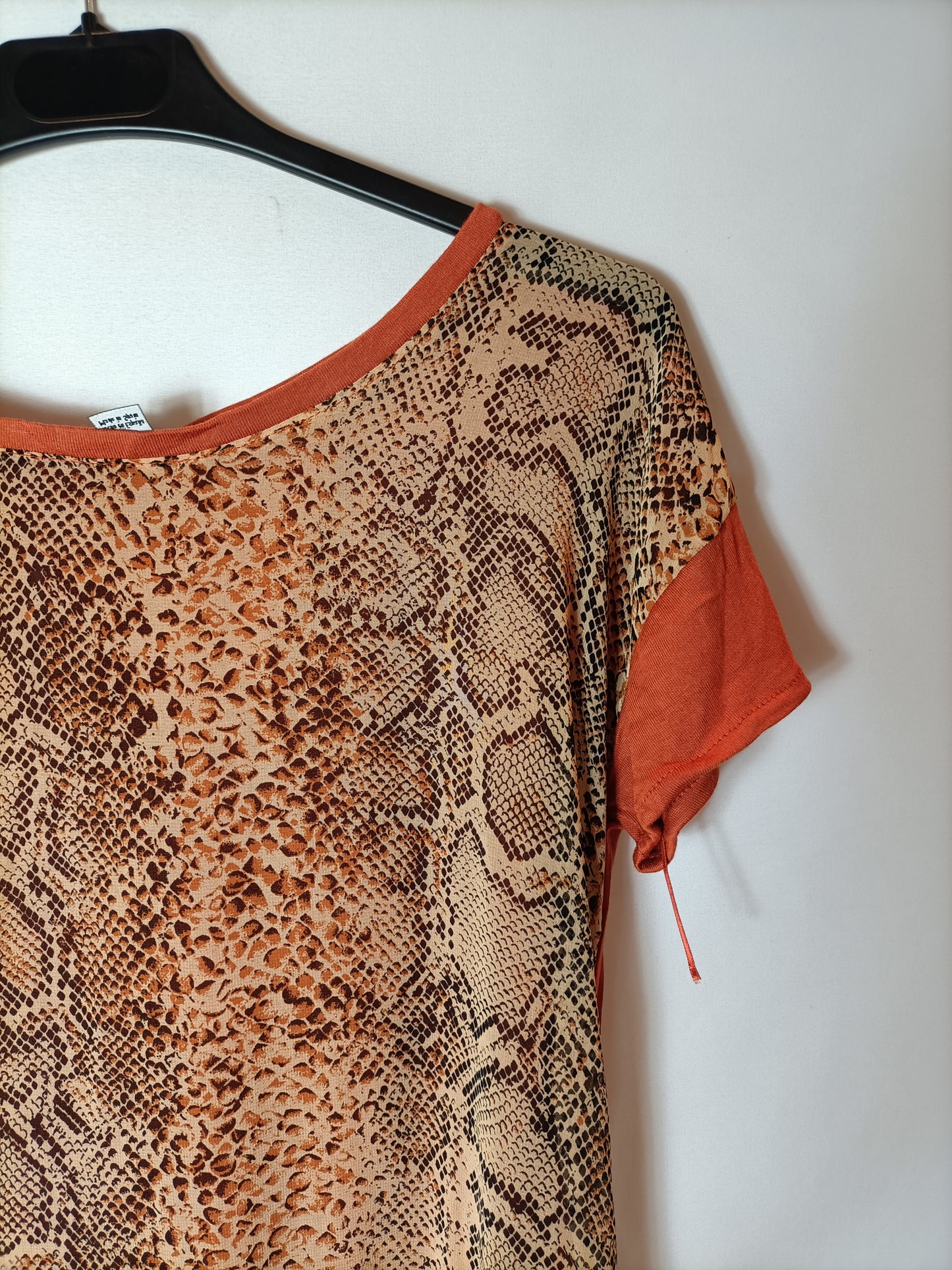 SFERA. Top naranja doble textura T.s