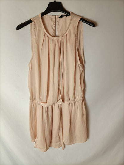 ZARA. Top largo rosa claro. T S