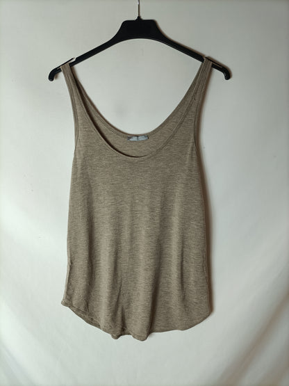 ZARA. Top beige elástico T.s