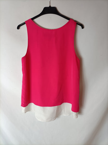 MANGO. Top bicolor rosa T.xs