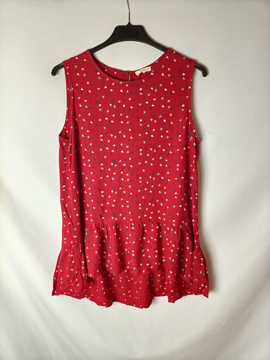 UNIT. Top rojo flores T.s