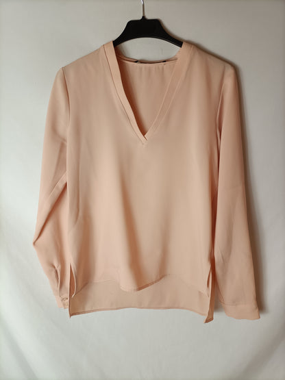 ZARA. Blusa rosa fluida T.xs