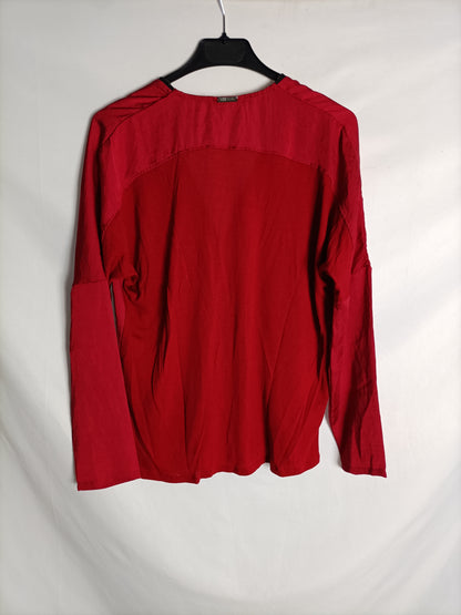 AMS PURE.Blusa roja cremallera T.s