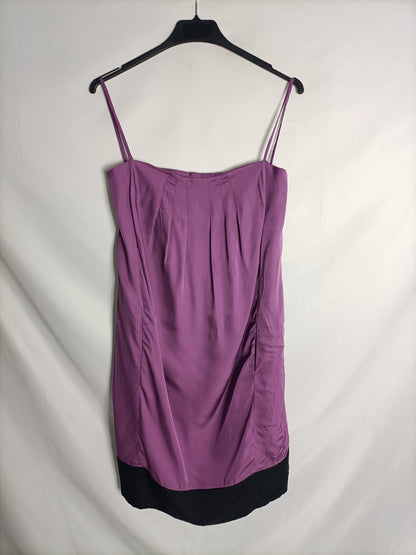 ALBA CONDE. Vestido morado tirantes T.38