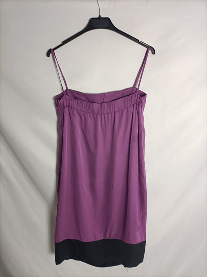 ALBA CONDE. Vestido morado tirantes T.38