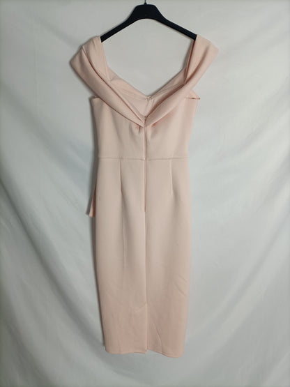 ASOS. Vestido rosa  midi T.36