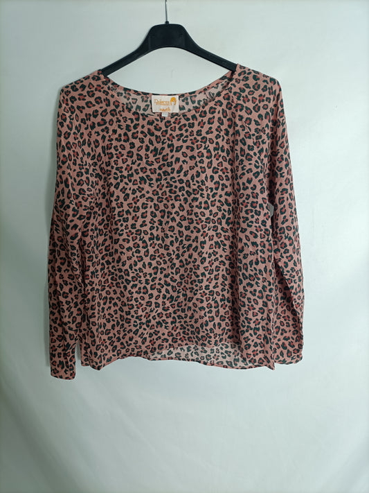 DOLORES PROMESAS. Blusa rosa print T.40(s)