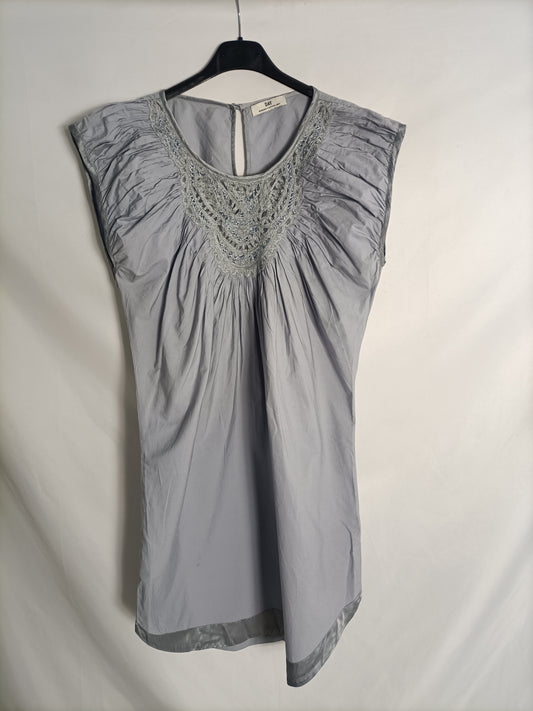 DAY. Vestido gris detalle escote T.u(s)