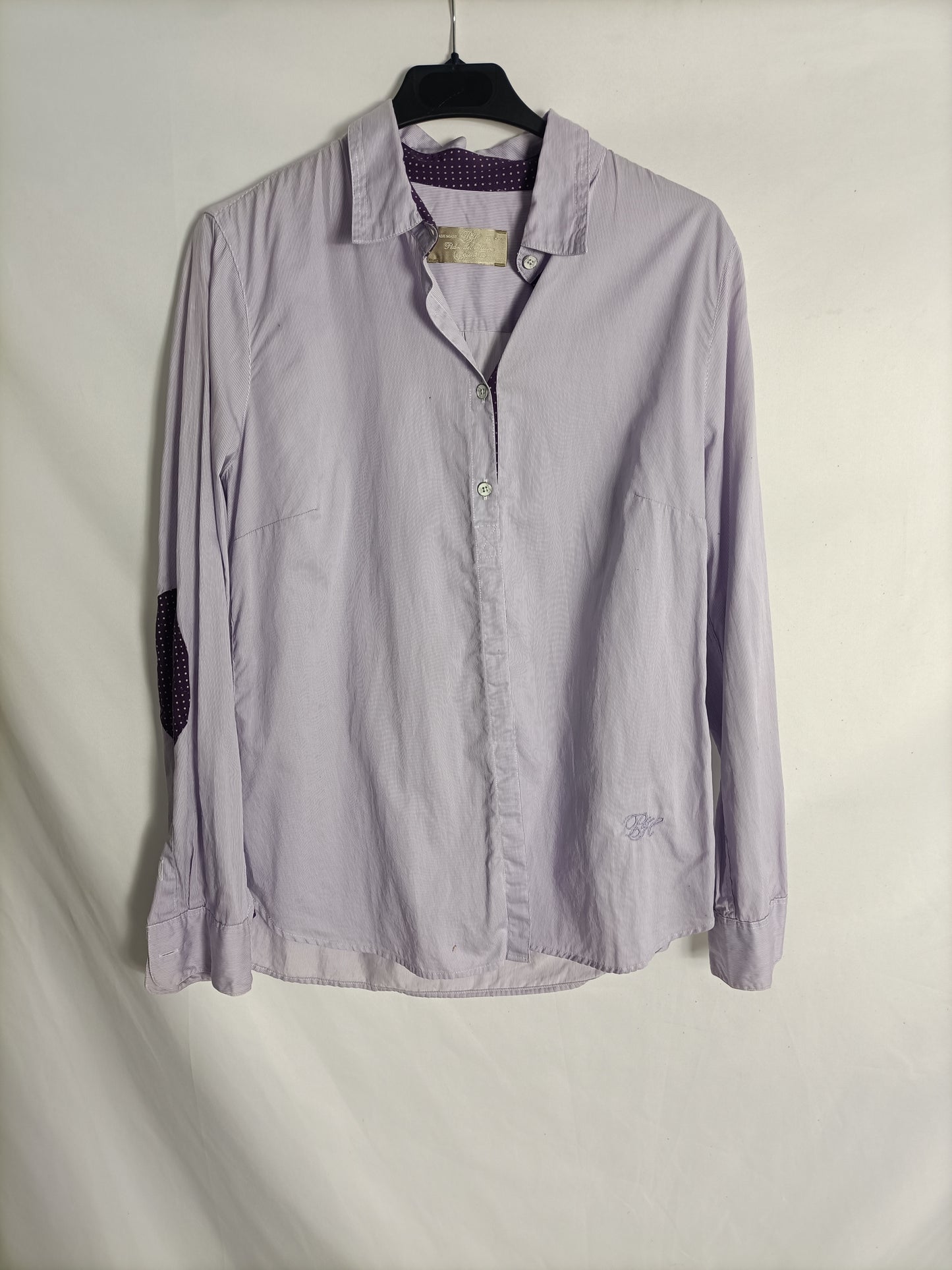 PEDRO DEL HIERRO. Camisa lila rayas t. 42 (38)