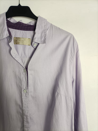 PEDRO DEL HIERRO. Camisa lila rayas t. 42 (38)