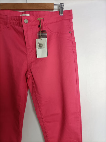 GREEN COAST. Jeans rosas pitillo t. 42